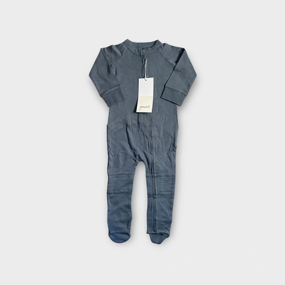 Goumi Kids Grow With You Zipper Loose Fit Midnight Bamboo Jumpsuit